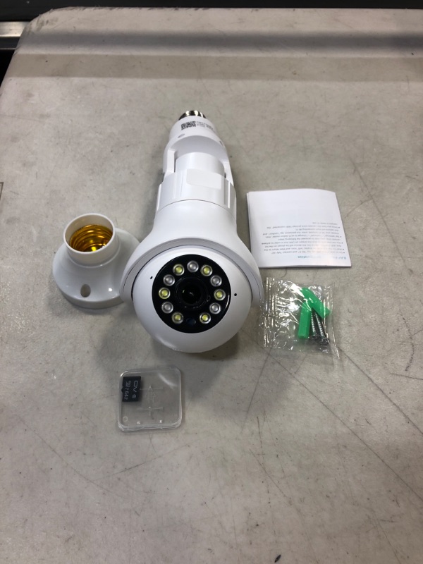 Photo 1 of Colorlizard 3MP Wireless WiFi Light Bulb Camera, Security Camera, 2.4GHz Smart Home Dome Surveillance Camera with Night Vision ,Real-time Alarm ,Motion Detection Indoor/Outdoor(SD Card Included)