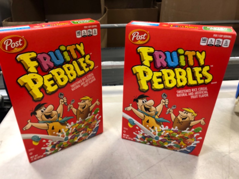 Photo 2 of 2Pack  Post Cereal Fruity Pebbles, 11 oz---exp date 11-2023***Factory Sealed****