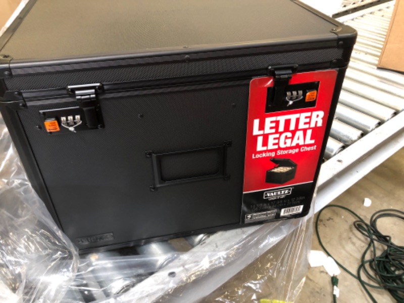 Photo 1 of Vaultz Locking File Storage Chest, Two-Handled, Letter/Legal File Storage, Tactical Black, 16.5 x 13.5 x 12 inches