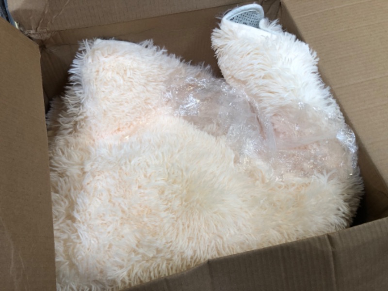 Photo 1 of Andecor Soft Fluffy Bedroom Rugs - 4 x 5.9 Feet Indoor Shaggy Plush Area Rug for Boys Girls Kids Baby College Dorm Living Room Home Decor Floor Carpet, Cream
