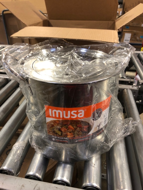 Photo 2 of IMUSA USA Stainless Steel Stock Pot with Lid 12-Quart, Silver 12 quart