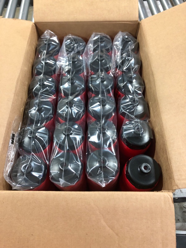 Photo 2 of 50 Strong Bulk Water Bottles | 24 Pack Sports Water Bottle | 28 oz. Squirt Bottle with One-Way Valve | Made in USA | BPA-Free Reusable Bike Water Bottles | Top Rack Dishwasher Safe Red