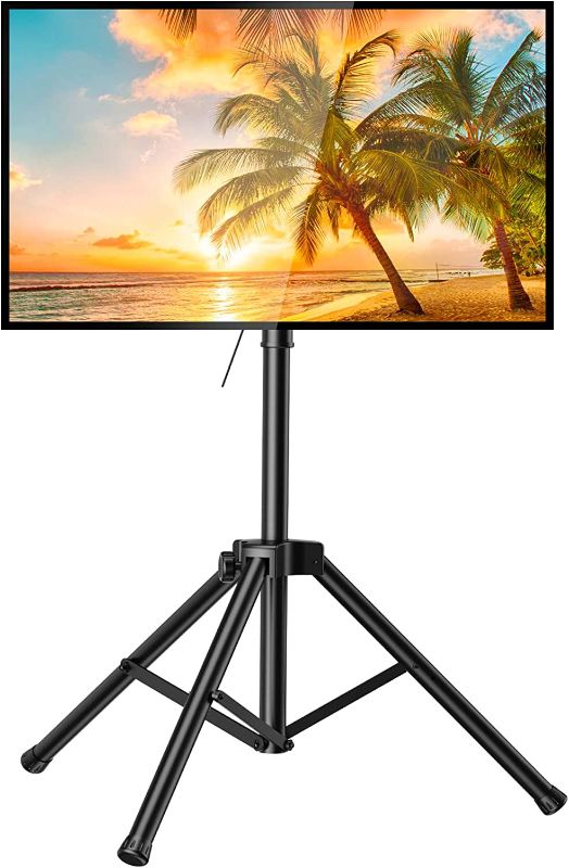 Photo 1 of PERLESMITH Tripod TV Stand -Portable TV Stand for 37-80 Inch LED LCD OLED Flat Screen TVs-Height Adjustable Display Floor TV Stand with VESA 600x400mm, Holds up to 110lbs PSTM2
