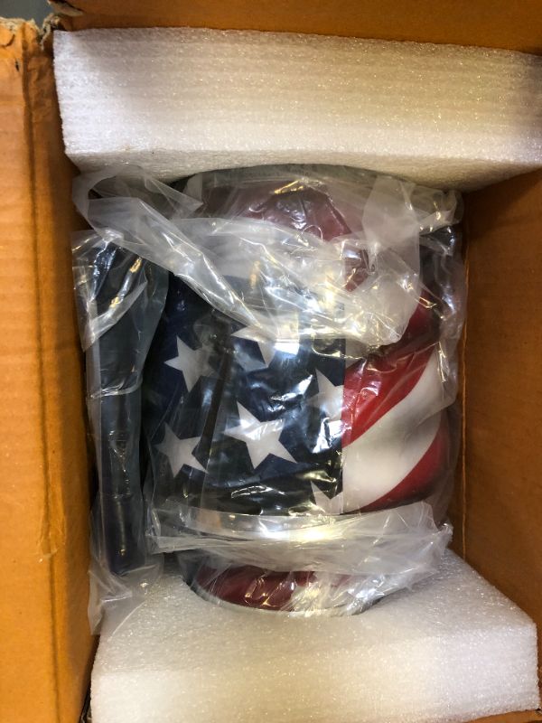 Photo 3 of American Flag Patriotic and Veteran Cremation Urns for Human Ashes Adult Male | Funeral Decorative Urn for Men Carefully Handcrafted with Necklace, Police Dog K9 Army Firefighter American Flag Large