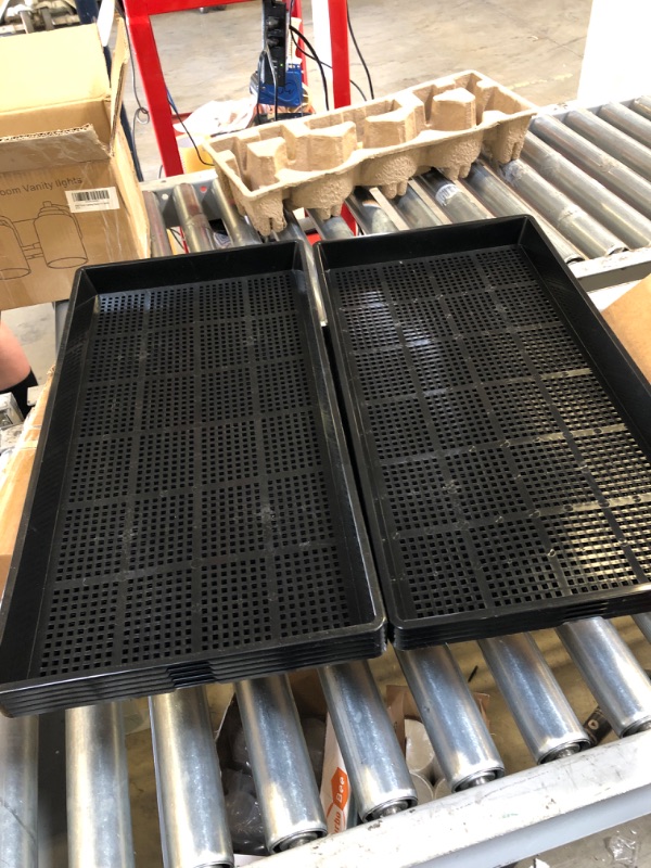 Photo 1 of 9 PC BLACK PLASTIC TRAYS 