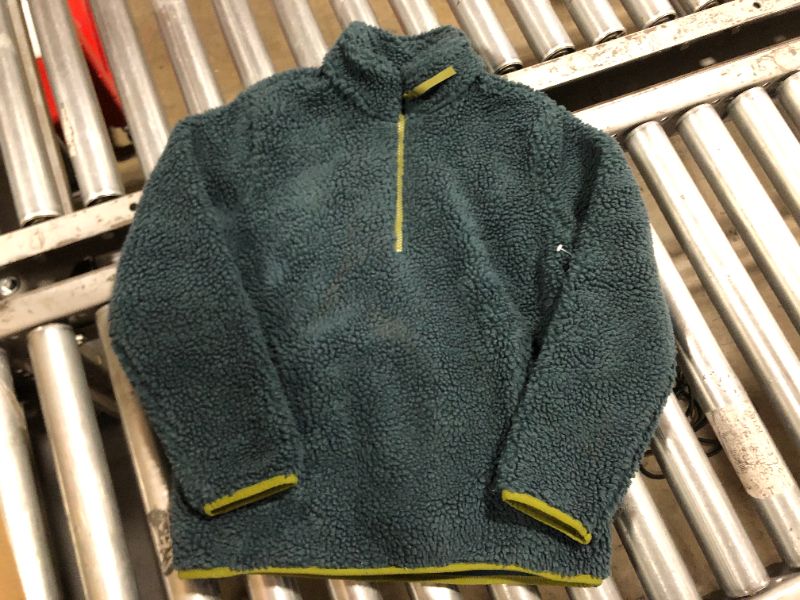 Photo 2 of Amazon Essentials Boys and Toddlers' Polar Fleece Lined Sherpa Quarter-Zip Jacket Large Dark Green