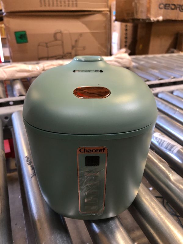 Photo 2 of CHACEEF Mini Rice Cooker 2-Cups Uncooked, 1.2L Portable Non-Stick Small Travel Rice Cooker, Smart Control Multifunction Cooker with 24 Hours Timer Delay & Keep Warm Function, Food Steamer, Green
