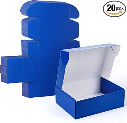Photo 1 of 12x9x4 Blue Shipping Boxes 20 Pack, Medium Corrugated Cardboard Literature Mailer Box for Packaging Small Business Mailing Gifts
