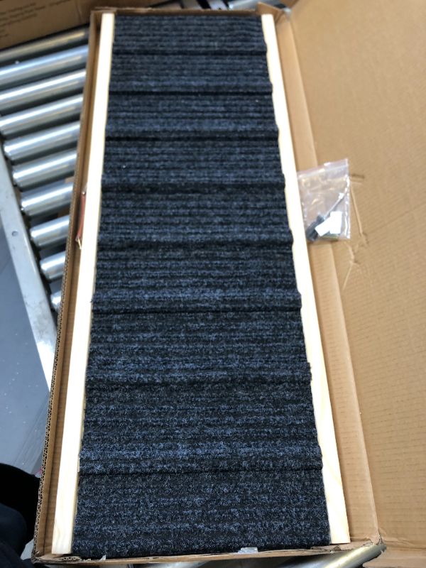 Photo 1 of Mepvol Dog Ramp,Stable Wooden Pet Ramp for All Small and Older Animals,43.5" Long Ramps with 8 Steps,Adjustable from 14" to 26", Folding Pet Ramps Great for High Bed Couch and Cars