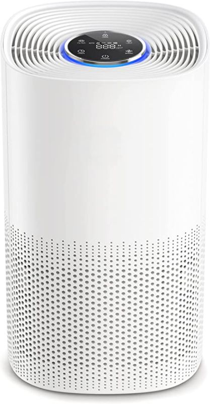 Photo 1 of Air Purifier for Home with H13 True HEPA Filter, CADR 250 m³/h, Pollen Smoke Allergen Pet Dander Hair Eliminator for Large Room up to 323 ft², Air Quality Sensor, 4 Displaying Colors AP005
