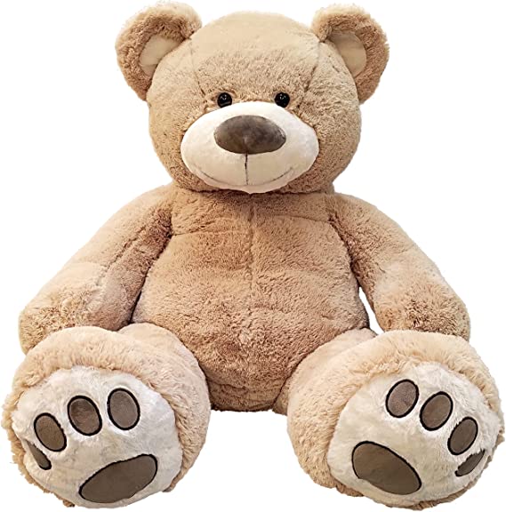 Photo 1 of Anico 59" Tall (5 Feet) Giant Plush Light Brown Teddy Bear with Embroidered Paws and Smiling Face, Fits in 2XL Shirt!
