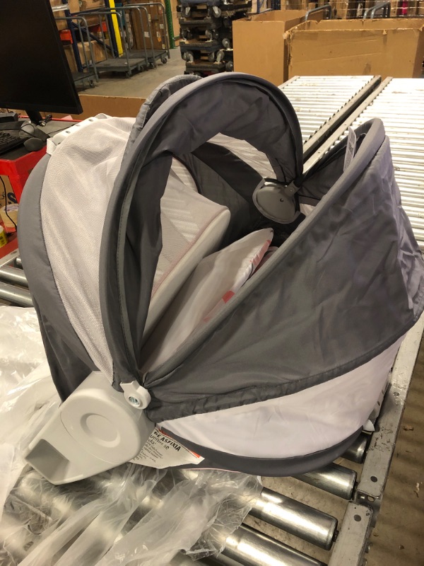 Photo 2 of Fisher-Price Portable Bassinet And Play Space On-The-Go Baby Dome With Developmental Toys And Canopy, Rosy Windmill
