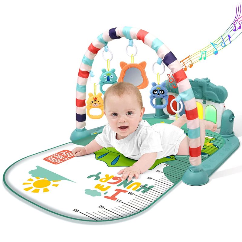 Photo 1 of BOMPOW Baby Play Mat Baby Gym, Play Piano Baby Activity Gym Mat with Music and Lights, Piano Gym, Early Development Baby Play Mat Gift for Babies Newborn
