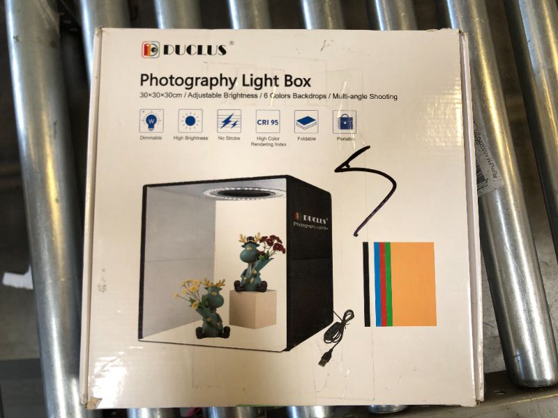 Photo 4 of DUCLUS Light Box Photography, 16x16 inch Portable Photo Studio Box with 160 LED Dimmable Lights, 6 PVC & 2 Paper Backdrops for Product Photography.