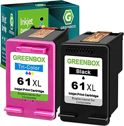 Photo 1 of GREENBOX Remanufactured Ink Cartridge 61XL Replacement for HP 61XL 61 XL for HP Envy 4500 5530 5534 5535 Deskjet 1000 1056 1010 1510 1512 2540 3050 Officejet 2620 Printer (1 Black 1 Tri-Color)
