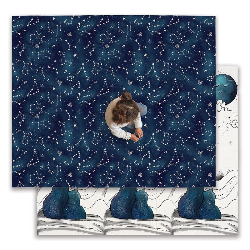 Photo 1 of JumpOff Jo - Large Waterproof Foam Padded Play Mat for Infants, Babies, Toddlers, Play Pens & Tummy Time, Foldable Activity Mat, 70 in. x 59 in. - Galaxy Bears