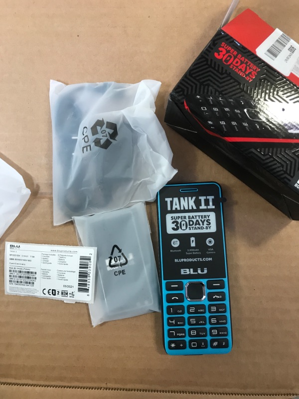 Photo 1 of BLU Tank II T193 Unlocked GSM Dual-SIM Cell Phone w/Camera and 1900 mAh Big Battery - Unlocked Cell Phones - Retail Packaging (Cyan)
