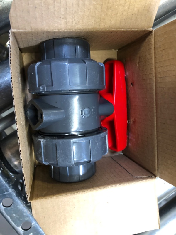 Photo 2 of 1/2" UPVC Full Flow Ball Valve Double True Union Ball Valve with Full Port Socket Slip Water Shut-Off Valve, EPDM o-Rings, And Reversible PTFE Seats for Swimming Pool, Irrigation (2, 1/2") 2 0.5 Inch