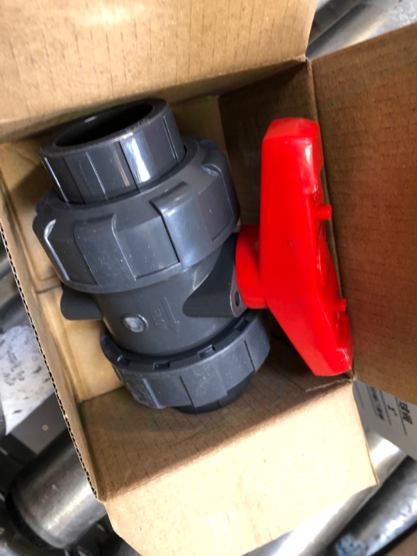 Photo 3 of 1/2" UPVC Full Flow Ball Valve Double True Union Ball Valve with Full Port Socket Slip Water Shut-Off Valve, EPDM o-Rings, And Reversible PTFE Seats for Swimming Pool, Irrigation (2, 1/2") 2 0.5 Inch