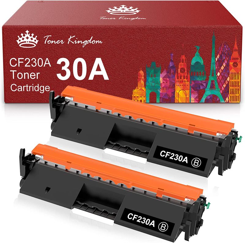 Photo 2 of Toner Kingdom Compatible Toner Cartridge Replacement for HP 30A CF230A 30X CF230X for Pro MFP M227fdw M203dw M227fdn M227sdn M227 M203dn M203d M203 Printer (Black, 2 Packs)
