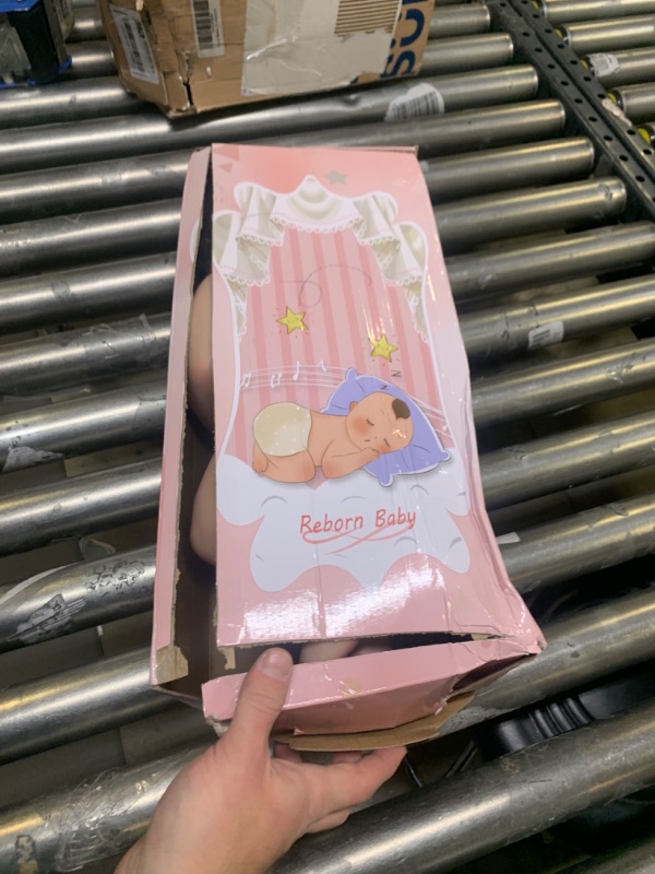 Photo 1 of EURORA Reborn Baby Dolls Girl, 18 Inch Silicone Reborn Baby, Reborn Baby Dolls Girl Vinyl Silicone Body, Sweet Girl Reborn Baby Dolls with Clothes and Bottles Gift for Kids Age 3+ Sophia --- Box Packaging Damaged, Moderate Use, Dirty From Previous Use
