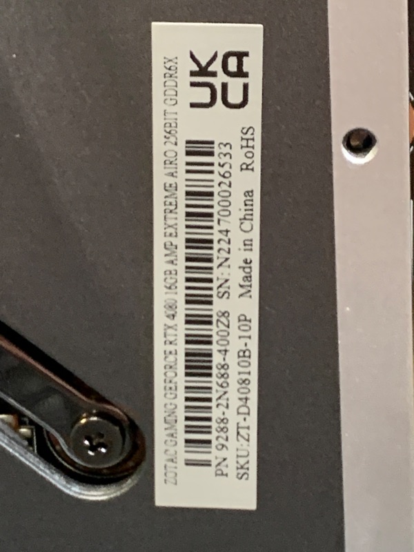 Photo 12 of ZOTAC Gaming GeForce RTX 4080 16GB AMP Extreme AIRO GDDR6X 256-bit 22.4 Gbps PCIE 4.0 Graphics Card, IceStorm 2.0 Advanced Cooling, Spectra 2.0 RGB Lighting, ZT-D40810B-10P --- Item is New, Opened for Inspection
