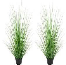 Photo 1 of 2 Artificial Plants PVC Onion Grass in Planter 47” Tall Wheat Grass Plant