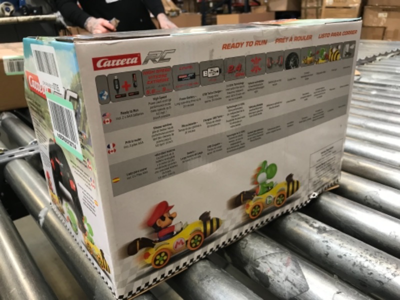 Photo 3 of Carrera 181065 RC Official Licensed Mario Kart Bumble V Yoshi 1:18 Scale 2.4 GHz Remote Radio Control Car with Rechargeable LiFePO4 Battery - Kids Toys Boys/Girls Mario Kart Bumble V - Yoshi