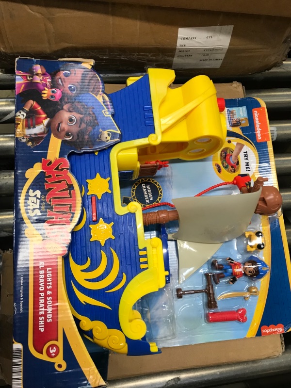 Photo 1 of Fisher-Price Santiago of the Seas Pirate Ship El Bravo Playset with Lights Sounds & Phrases, Pirate Santiago & Kiko Figures, 6 Play Pieces? Retail Packaging