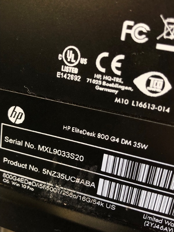 Photo 7 of HP EliteDesk 800 G4 Mini Desktop 35W