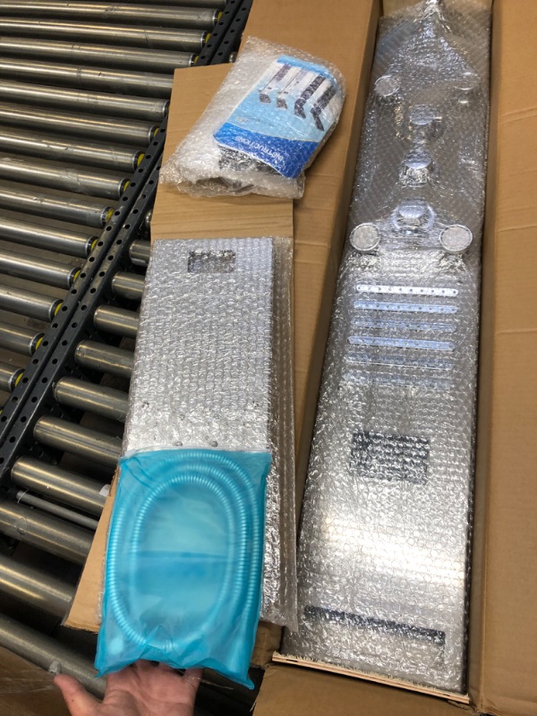 Photo 1 of FUZ LED Shower Panel Tower System,6-Function Shower Panel System LED Knob Hydroelectricity Display with Rain Massage Body Jets,Brushed Nickel