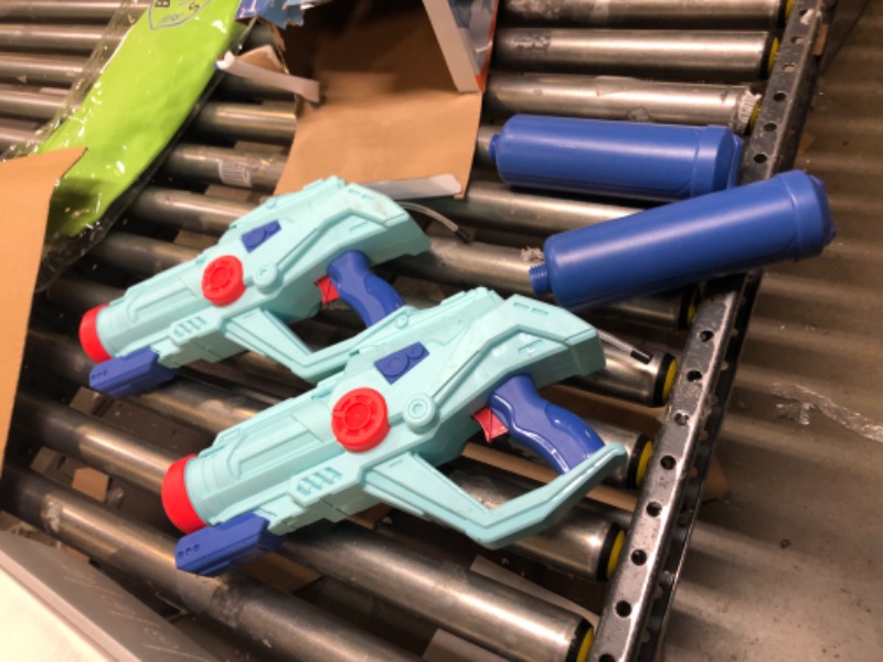 Photo 2 of 2 PCS Water Guns for Kids, Super Squirt Gun Water Soaker Blaster - Big Size - 32ft Long Shooting Range- Summer Water Toys Gun for Boys Girls and Adults 2 Pack Blue