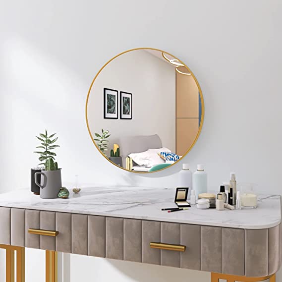 Photo 1 of  Circular Wall Decor Mirror, Rustic Style Design for Bathroom, Vanity and Entryway
