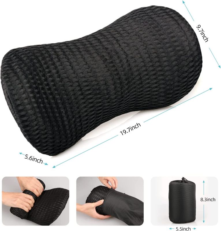 Photo 1 of AgoKud Lumbar Support Pillow, Back Pillow for Office Chair and Car Seat, Memory Foam Pillow for Lower Back Pain Relief, Adjustable Lumbar Pillow for Sleeping, Resting

