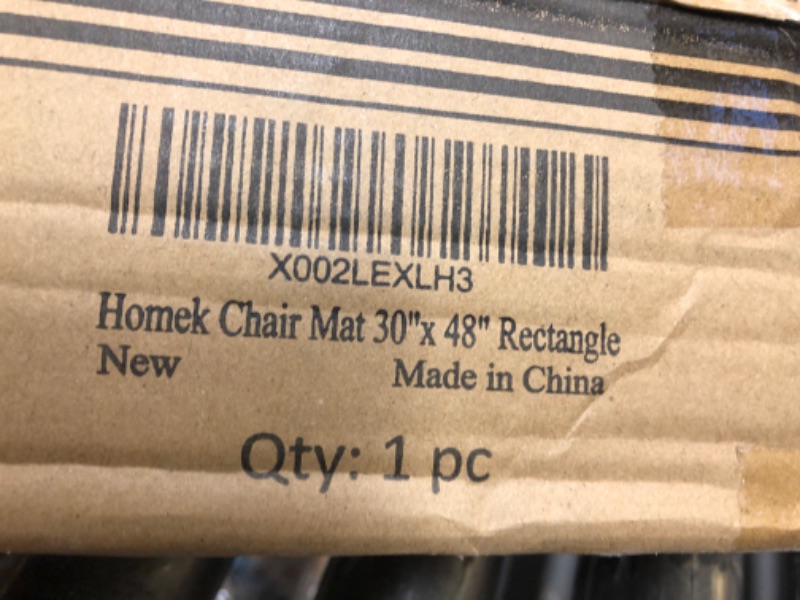 Photo 1 of HOMEK Office Chair Mat for Hardwood Floor, 48” x 30” Clear Desk Chair Mat for Hard Floor, Easy Glide for Chairs Clear 30"x48" Rectangular