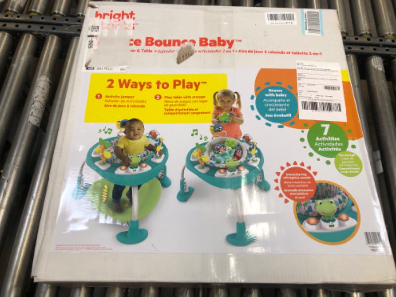 Photo 2 of Bright Starts Bounce Bounce Baby 2-in-1 Activity Center Jumper & Table - Playful Pond (Green), 6 Months+