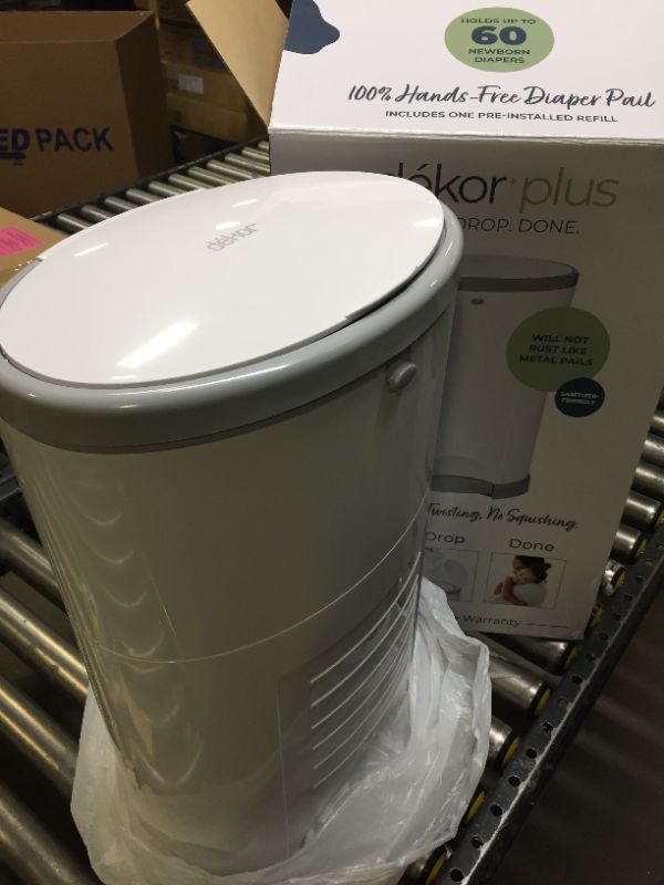 Photo 2 of Dekor Plus Hands-Free Diaper Pail | White | Easiest to Use | Just Step – Drop – Done | Doesn’t Absorb Odors | 20 Second Bag Change | Most Economical Refill System |Great for Cloth Diapers