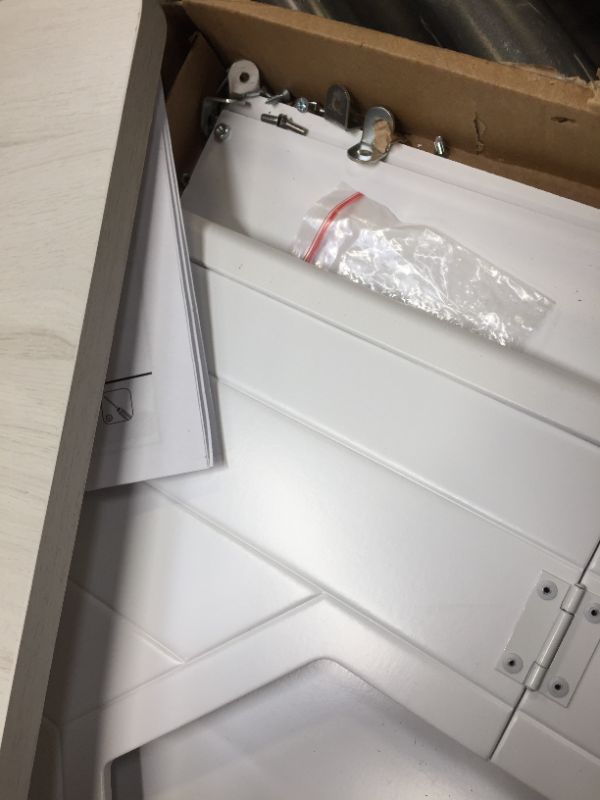 Photo 1 of Palram Pets CATSHIRE Cat Litter Box Enclosure, Litter Box Furniture Hidden, Functional Pet House Side Table, Nightstand, Enclosed Kitty Loo Washroom with Magnetic Door Latch, Easy to Clean, White HARDWARE LOOSE IN BOX 