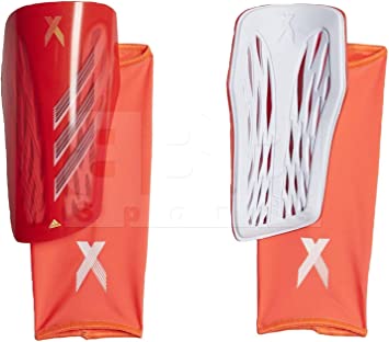 Photo 1 of adidas Unisex-Adult X League Shin Guards LARGE - ORANGE AND BLACK 