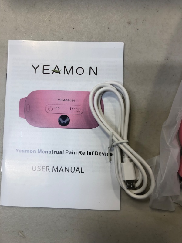 Photo 2 of Portable Cordless, Electric Waist Belt Device, Fast Heating Pad with 3 Heat Levels and 3 Massage Modes, Back or Belly Heating Pad for Women and Girl Pink