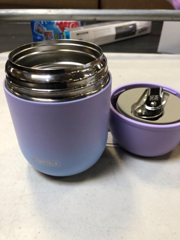 Photo 2 of 17 Oz Insulated Food Thermos Soup Thermos for Hot Food Kids Adults, 304 Stainless Steel Lunch Box Food Container with Folding Spoon, Vacuum Insulated Portable for School, Office, Outdoor (Purple)
