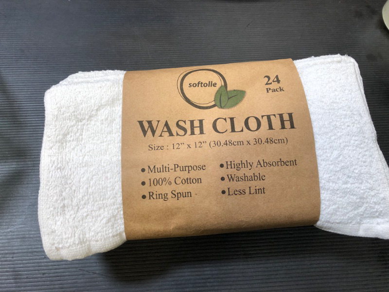 Photo 2 of 24 Pack - Softolle 100% Cotton Wash Cloths 