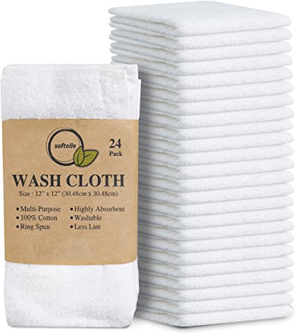 Photo 1 of 24 Pack - Softolle 100% Cotton Wash Cloths 