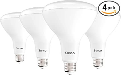 Photo 1 of 4 PACKS-- Sunco Lighting BR40 LED Light Bulbs, Indoor Flood Light, Dimmable, 2700K Soft White, 100W Equivalent 17W, 1400 LM, E26 Base, Recessed Can Light, High Lumen, Flicker-Free - UL & Energy Star 