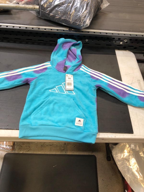 Photo 1 of adidas Kids' Sulley Hoodie XX-Small Pulse Aqua/Sonic Fuchsia