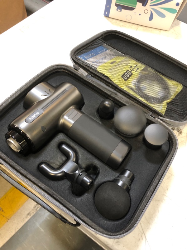 Photo 1 of RENPHO Active Massage Gun Deep Tissue Muscle, 2022 Upgrade Powerful Portable Gun Massage Percussion Massager Gun for Athletes, Electric Back Massagers, Handheld Body Massager Gun Fathers Women Gifts A-black