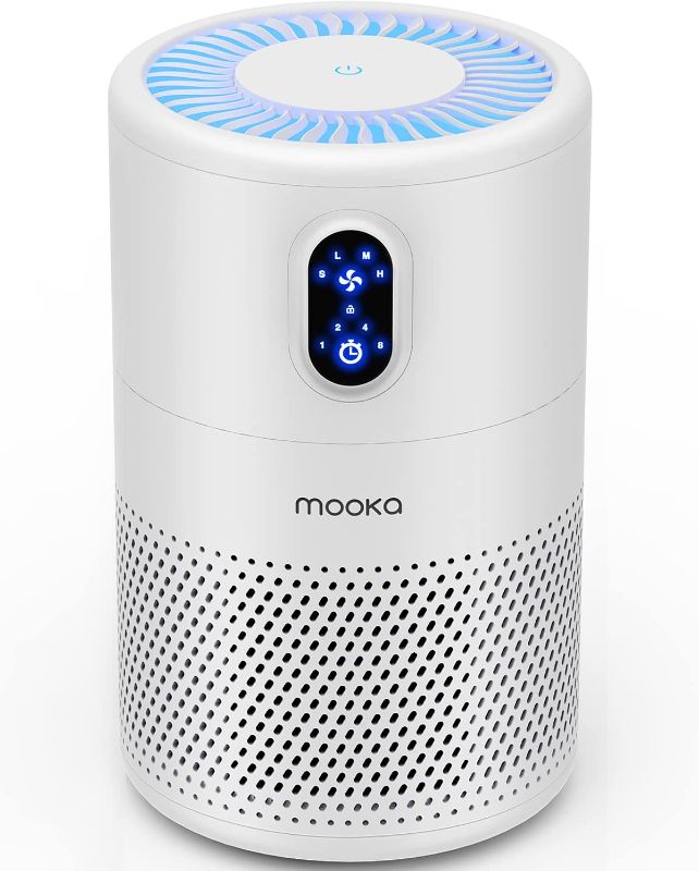 Photo 1 of MOOKA Air Purifiers for Home Large Room up to 860ft², H13 True HEPA Air Filter Cleaner, Odor Eliminator, Remove Allergies Smoke Dust Pollen Pet Dander,...
