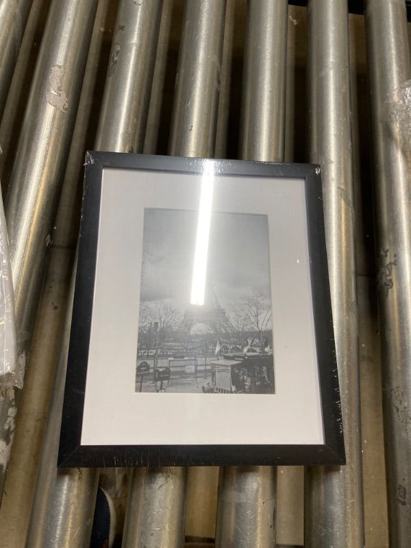Photo 2 of 1---Sainyarh  8x10 Picture Frame Display 5x7 Pictures with Mat or 8x10 Without Mat, Black Wood Photo Frames for Tabletop or Wall Mounting