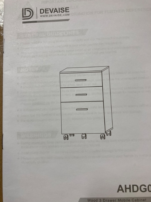 Photo 1 of 3 DRAWER MOBILE CABINET 