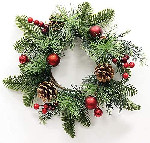 Photo 1 of A Cheerful Giver Small Wreath  - Holiday Tradition Artificial Floral Decor 
